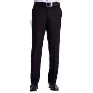 Haggar Mens Black Straight Fit Performance Comfort Pants 38x30 Premium Flex Wais